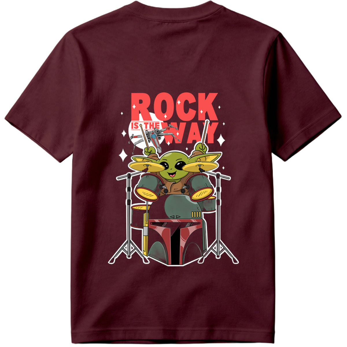 Baby Yoda Playing Drums Rock Is The Way - Tee