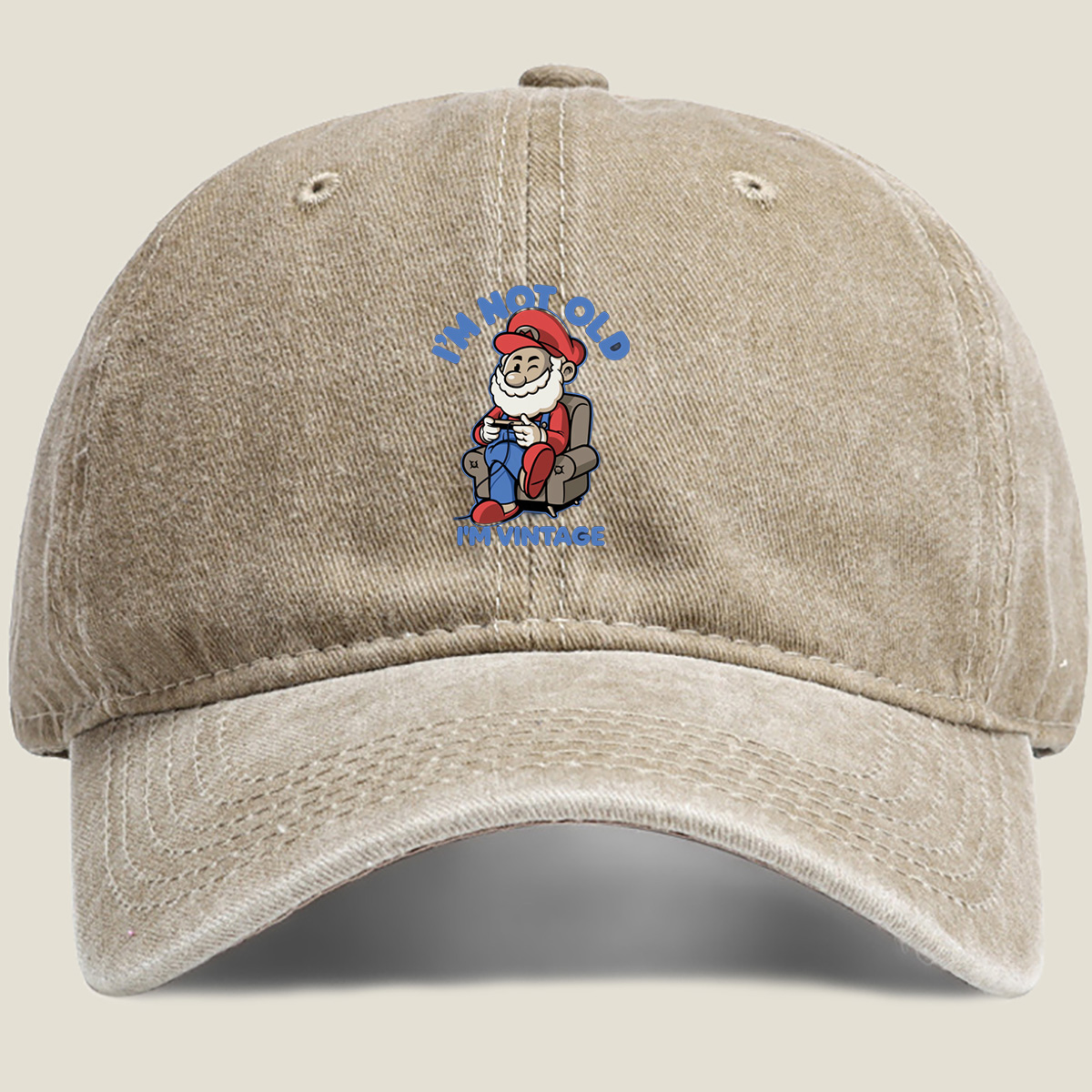 Mario: I'm Not Old, I'm Vintage - Washed Denim - Baseball Cap