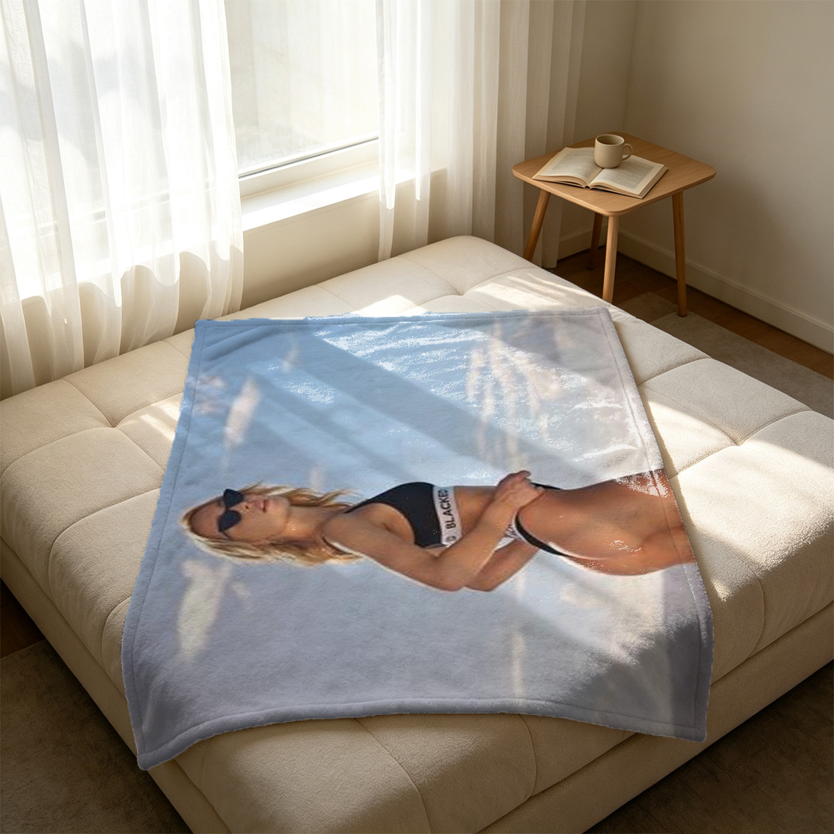 Two Brides in White Lingerie on Bed - Blanket