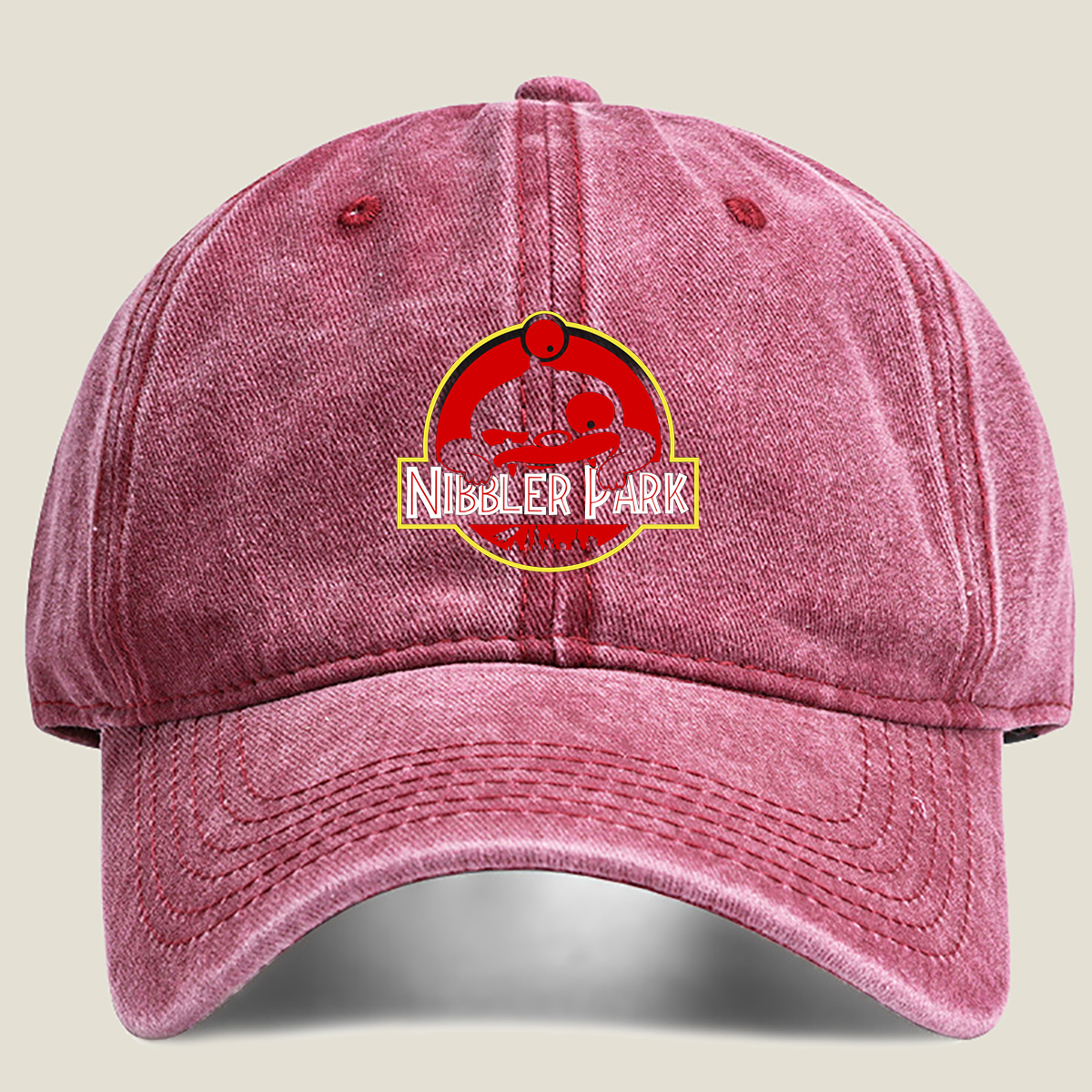Nibbler Park: A Tribute to the Iconic Alien from *The Simpsons* - Washed Denim - Baseball Cap