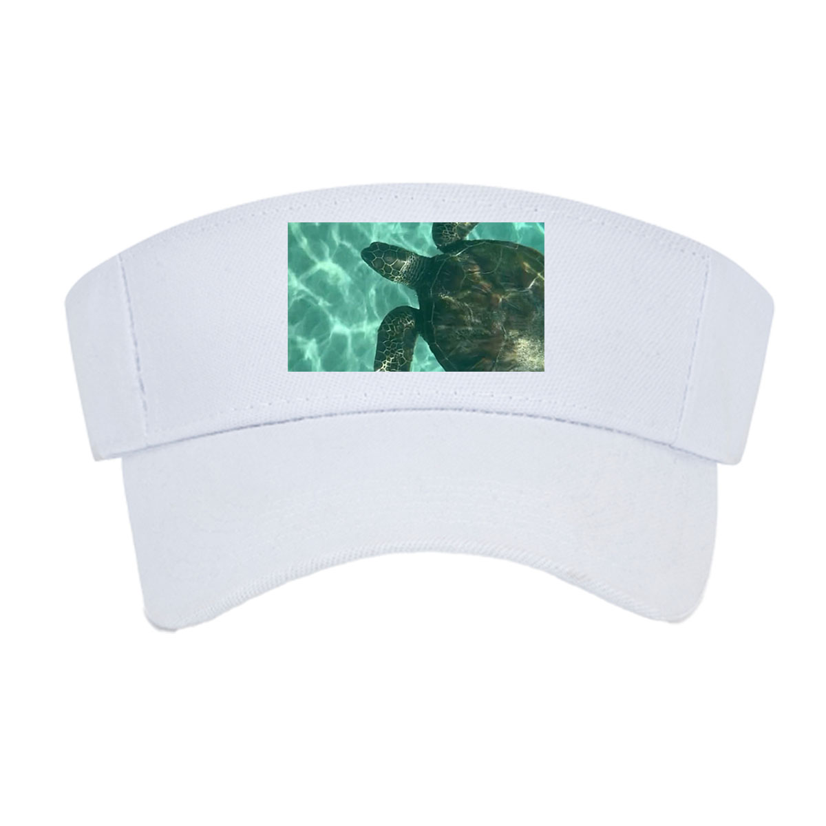Sea Turtle Swimming Among Tropical Flowers in Clear Water -  Visor cap