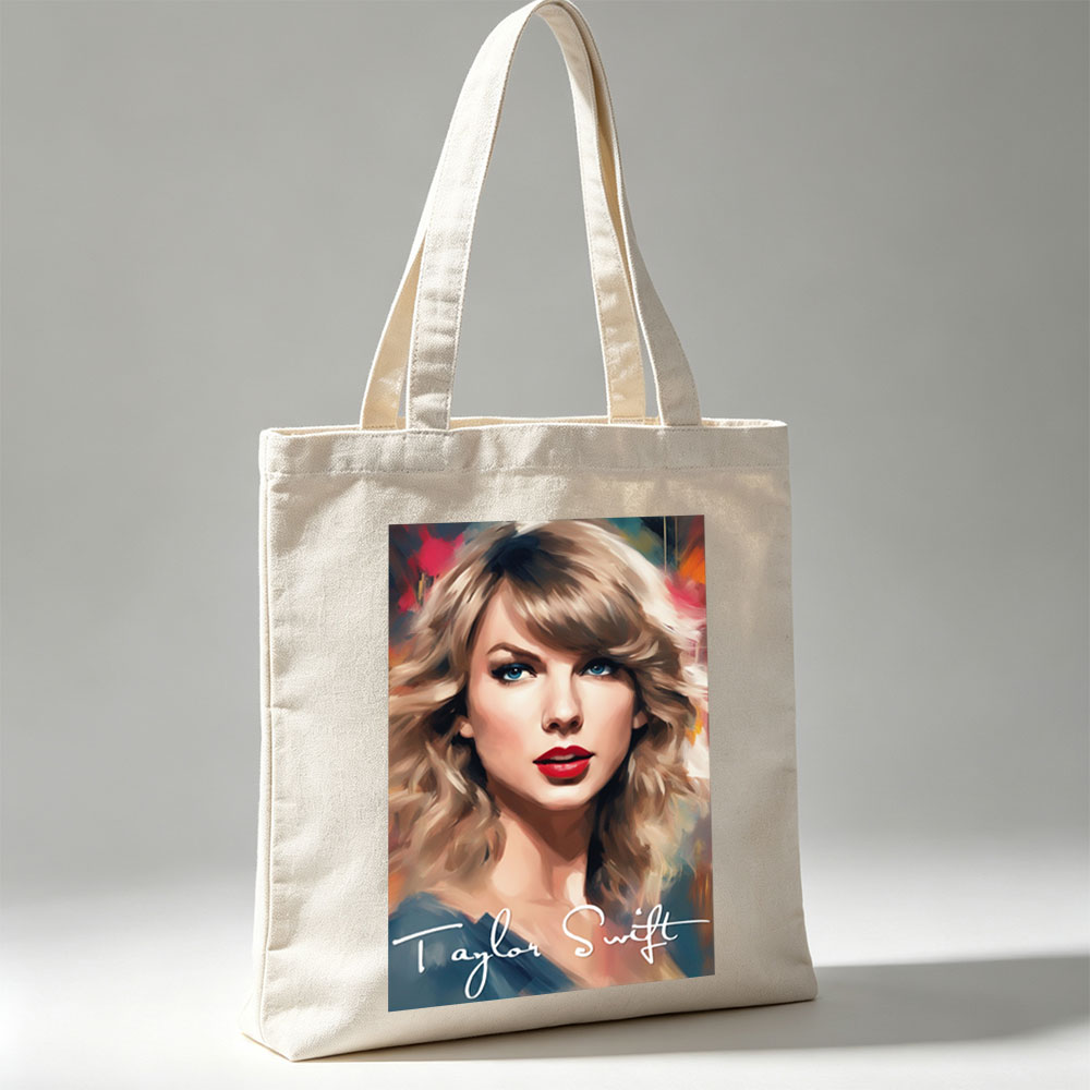 Taylor Swift Portrait Painted Style Artwork - Canvas tote bags