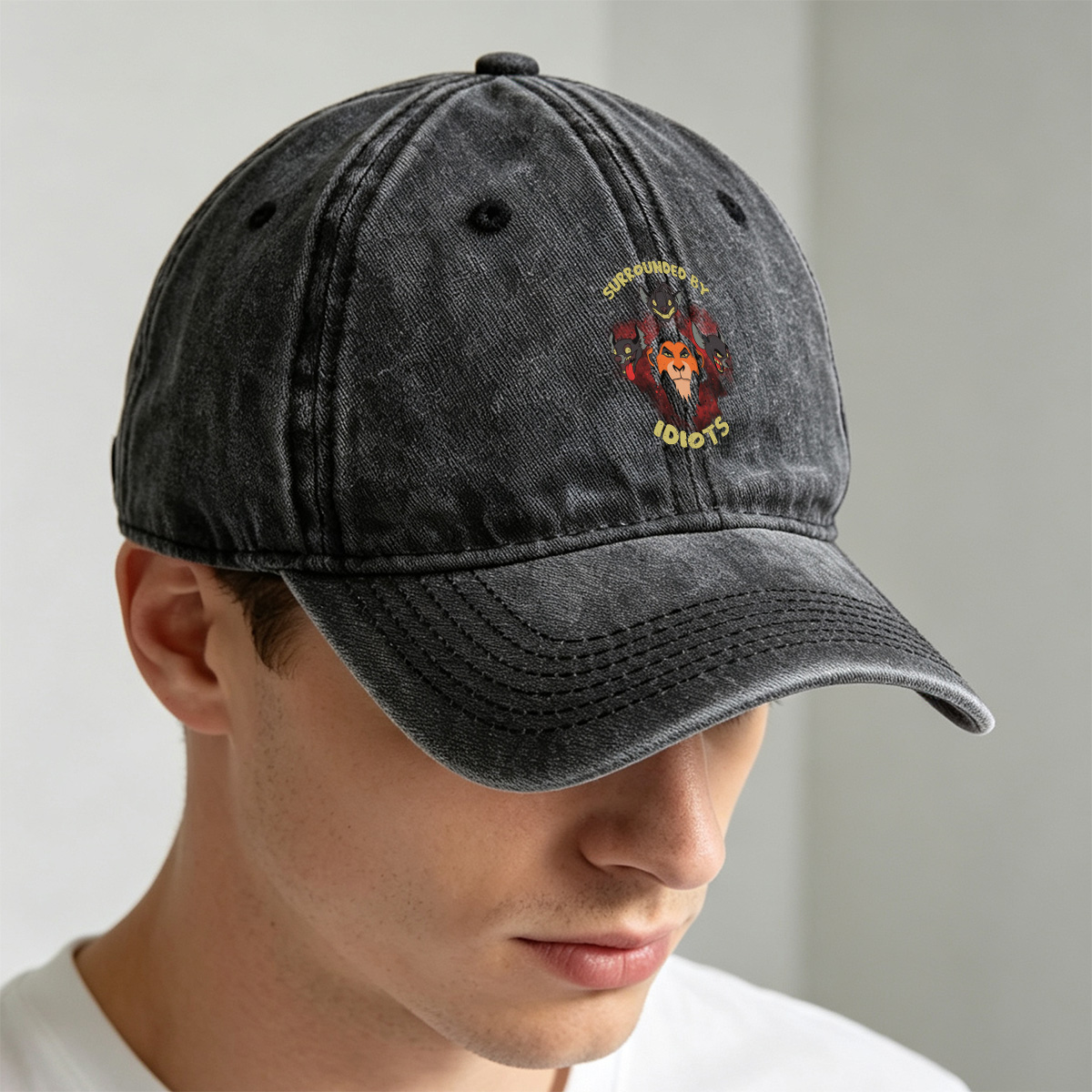 The Lion King: Scar Surrounded by Hyenas - Washed Denim - Baseball Cap