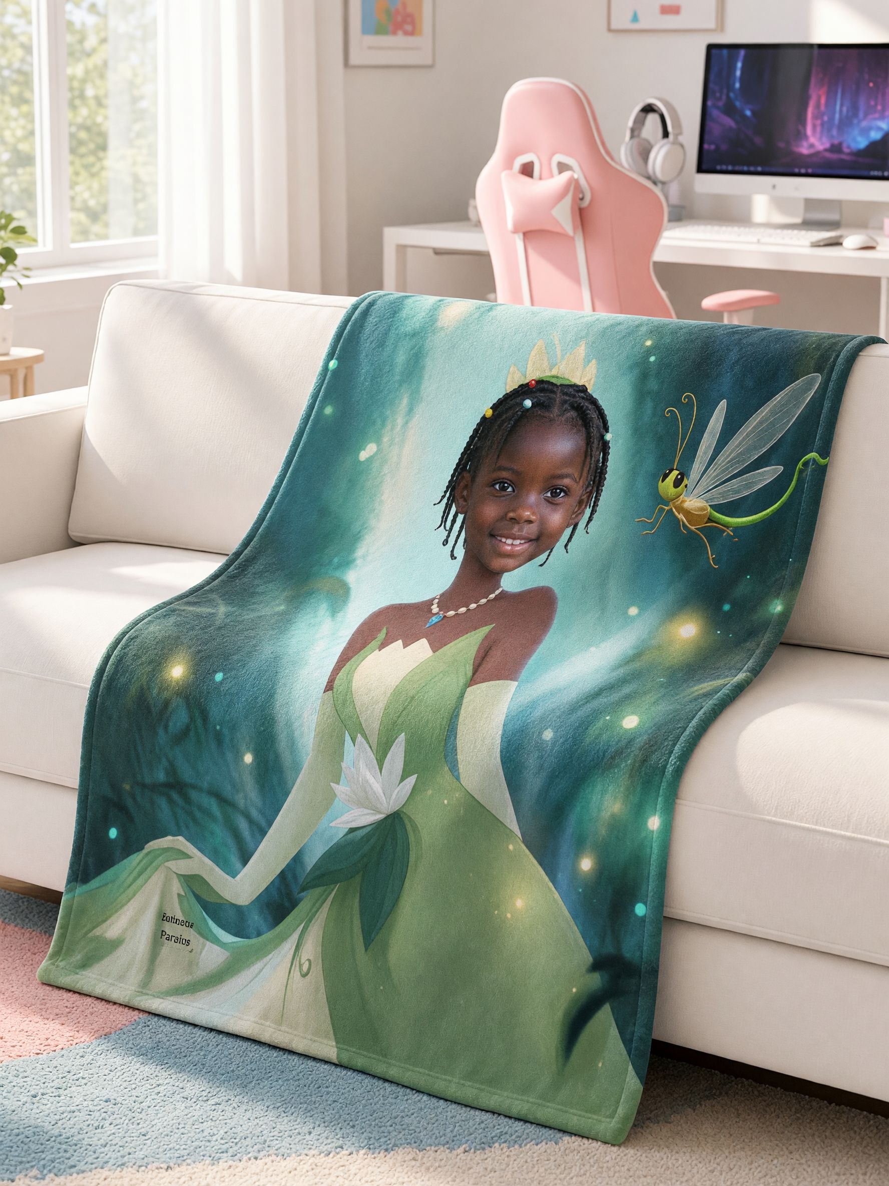 Personalized Face Photo Blanket Custom Fairy Princess Ultra Soft Flannel Throw Fleece Bed Wrap Ideal Meaningful Gift