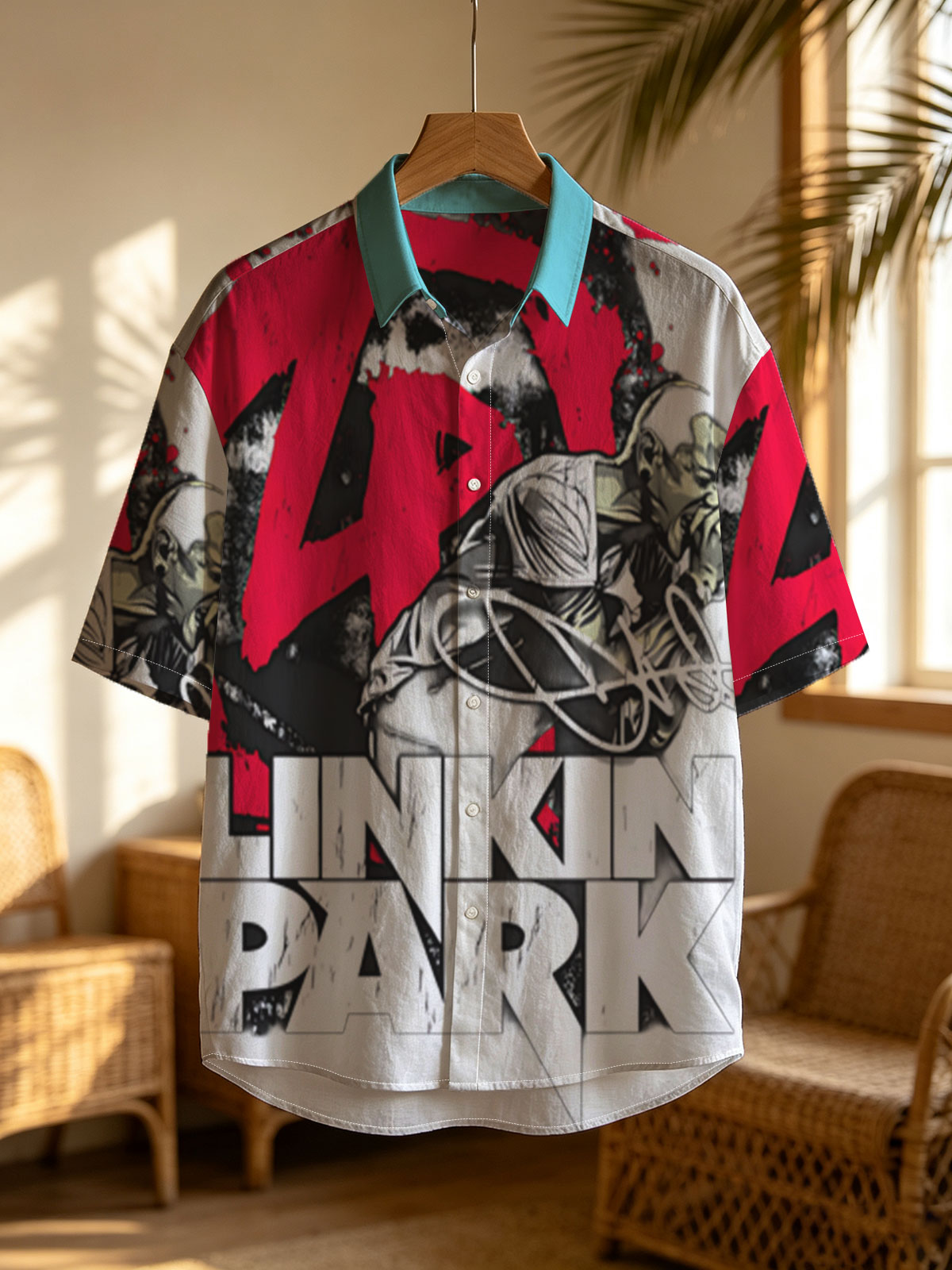 Linkin Park - Chester Bennington Singing with Band Logo -  Shirt