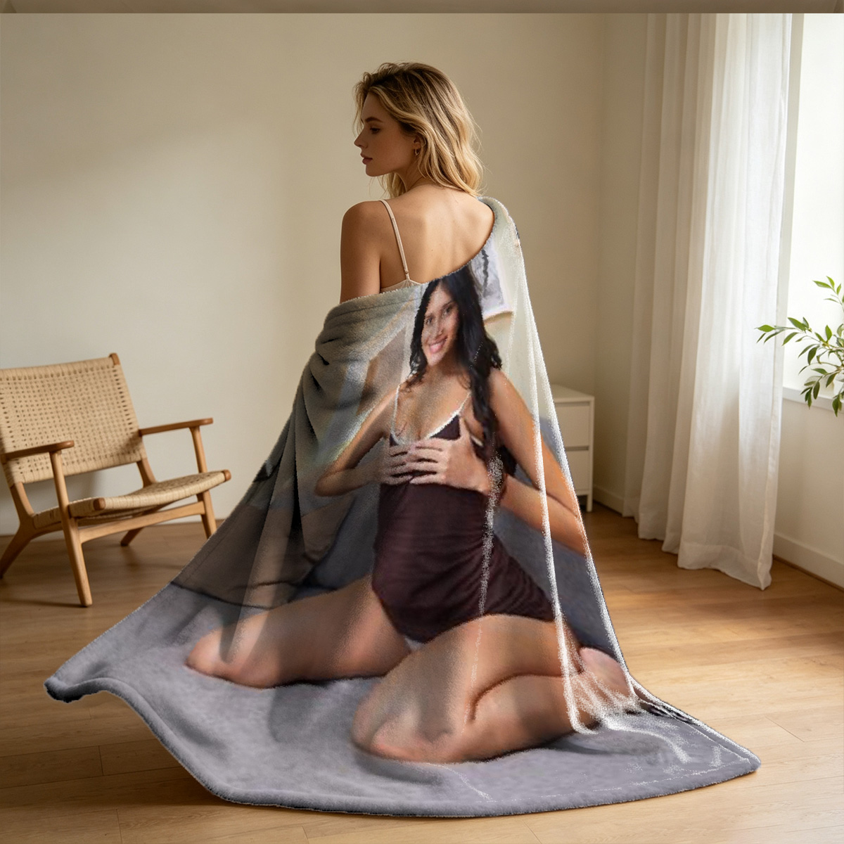 Nude Seated Portrait of Lee Si-young - Blanket