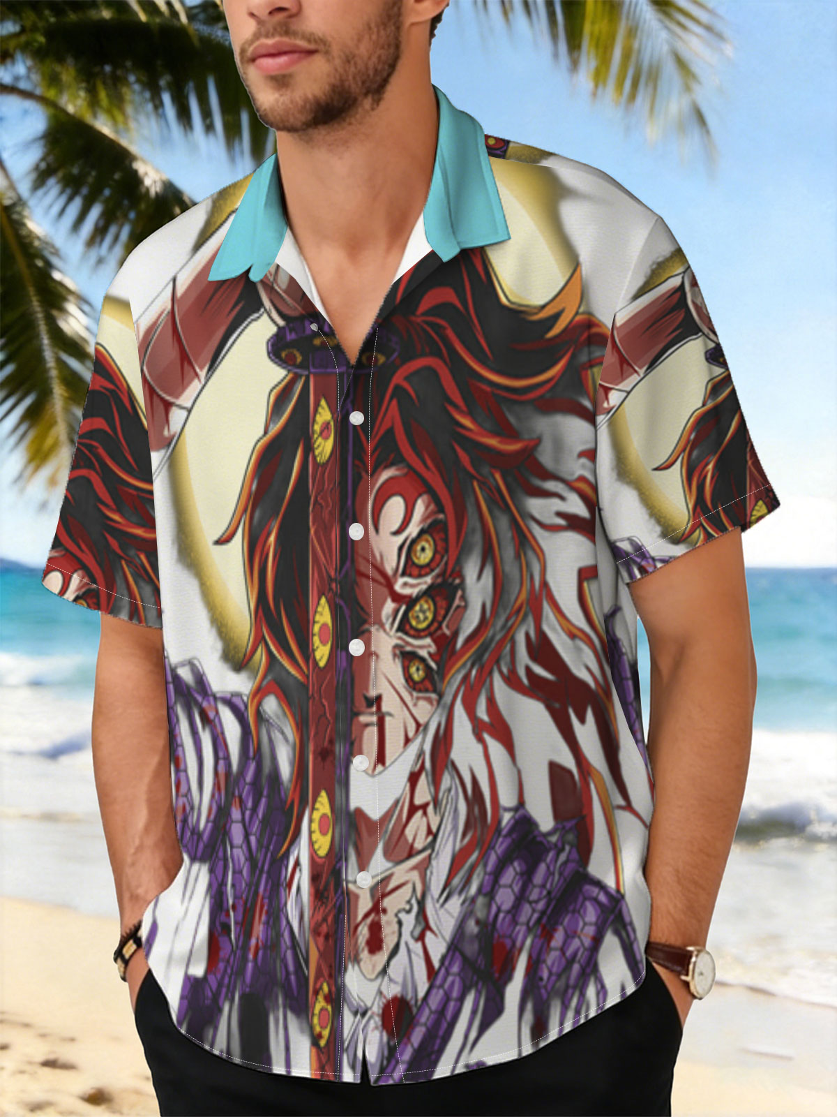 Demon Slayer: with Blood-Stained Sword and Fiery Eyes -  Shirt