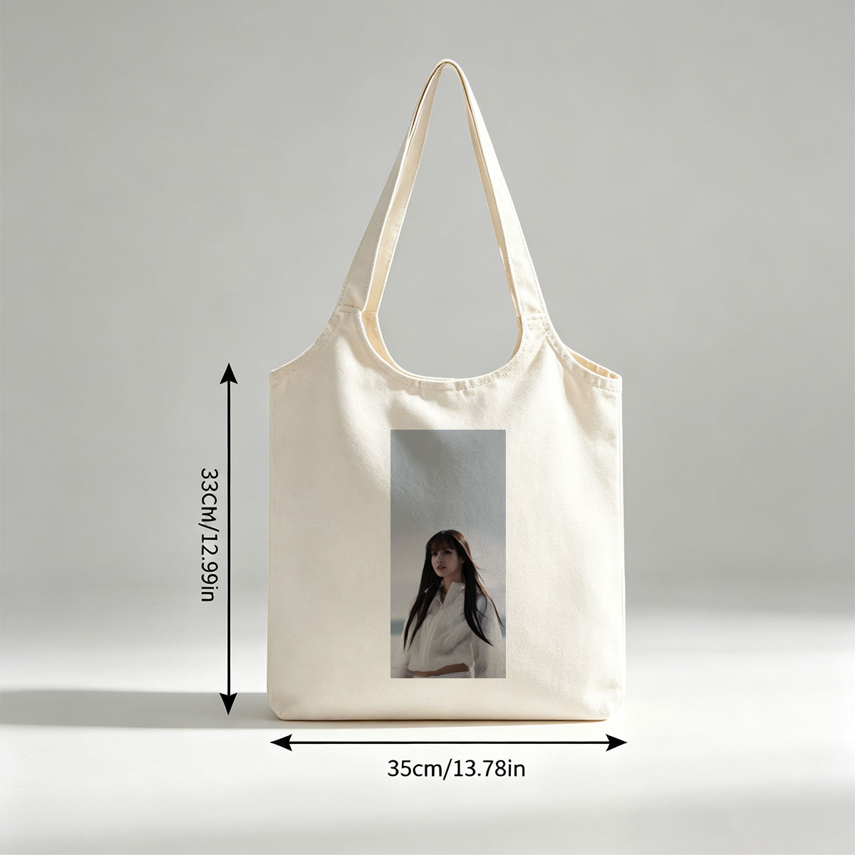 Lisa Blackpink Beach Portrait in White Outfit - Canvas shoulder bags/