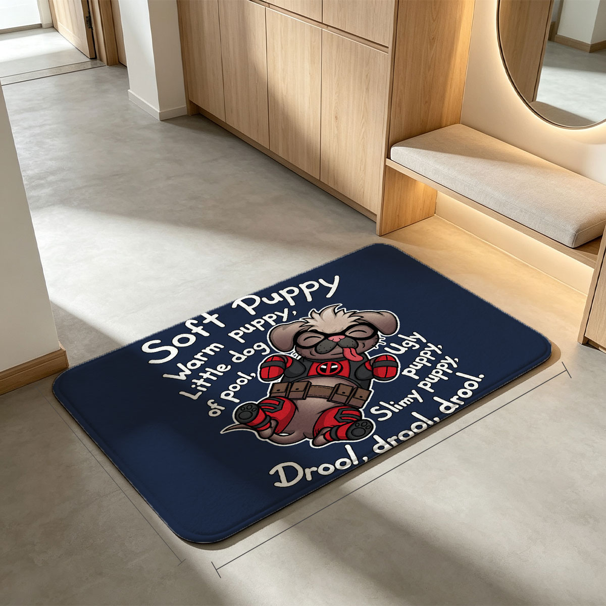 Deadpool Puppy: Soft, Warm, Slimy, Drool-Filled Fun - Flannel floor mat