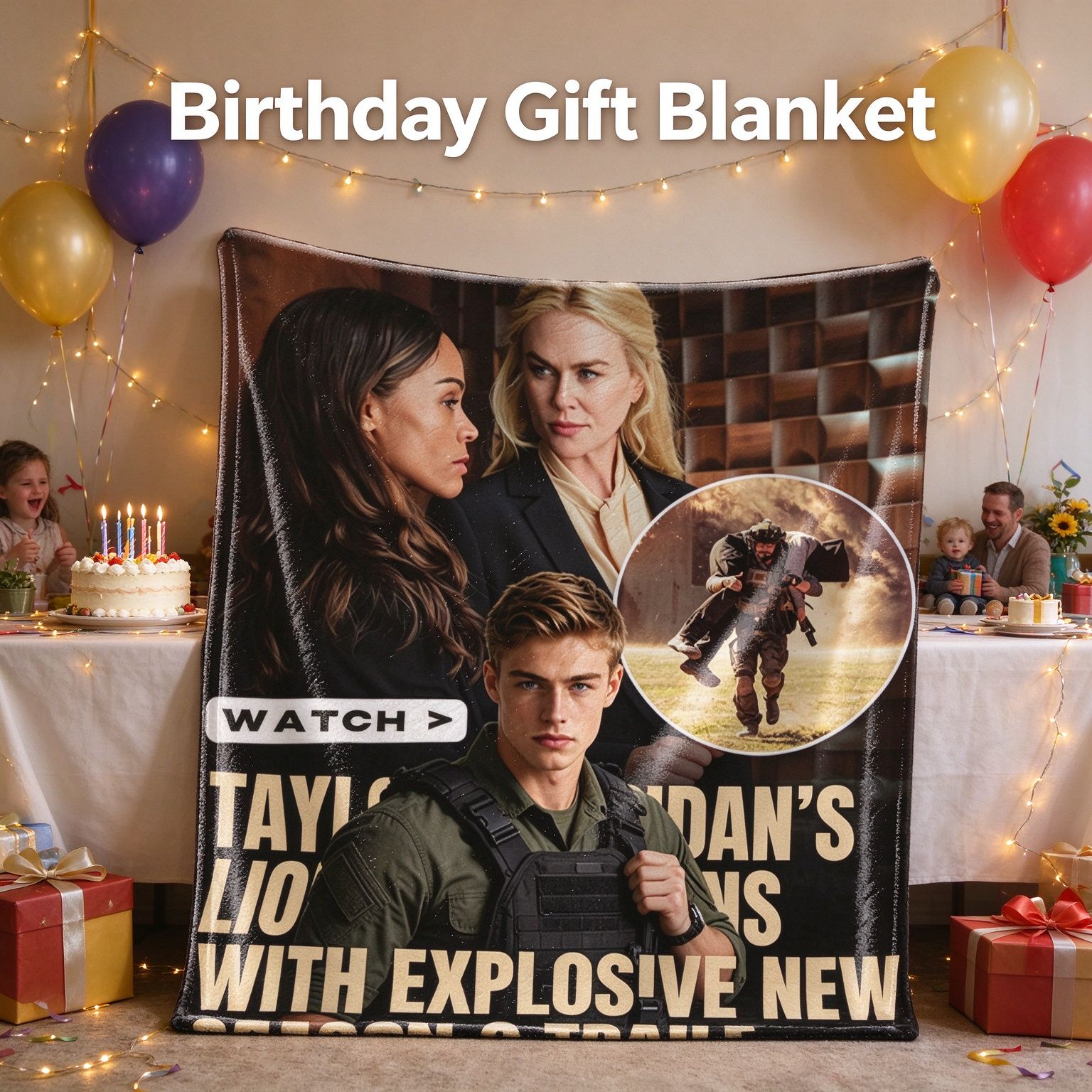 Custom Photo Flannel Blanket Ultra Soft Anti-Pilling Personalized Face Portrait Throw Lightweight Warm Bed Sofa