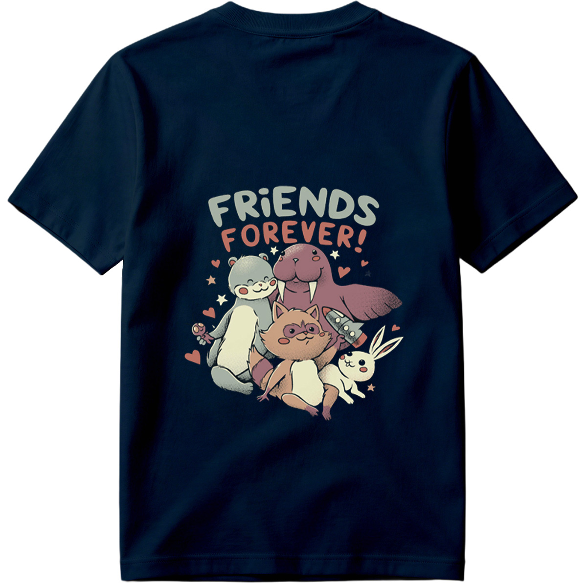 Friends Forever: Otter, Walrus, Cat, and Rabbit - Tee