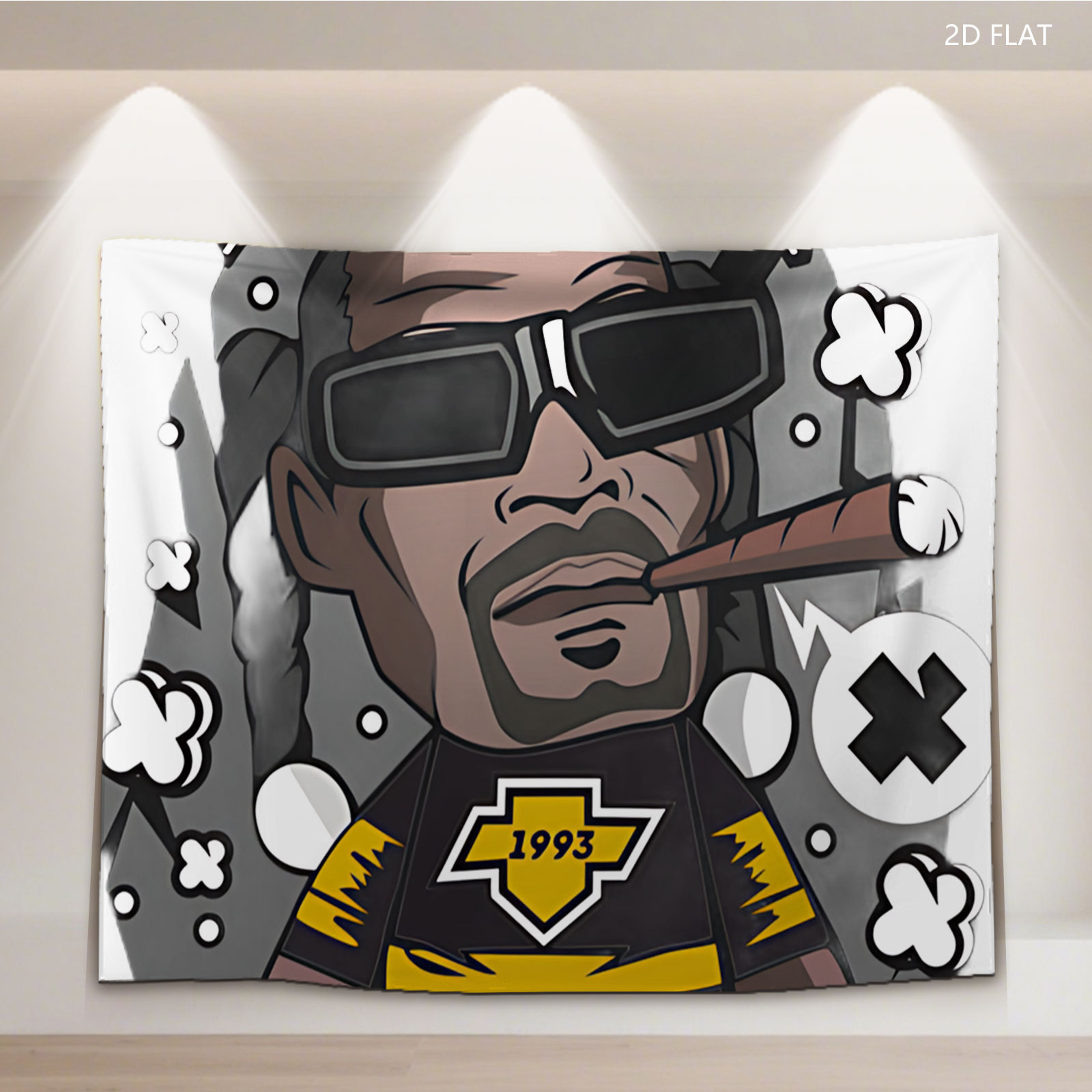 Snoop Dogg Cartoon Character with Cigar and 1993 Jersey - Tapestry