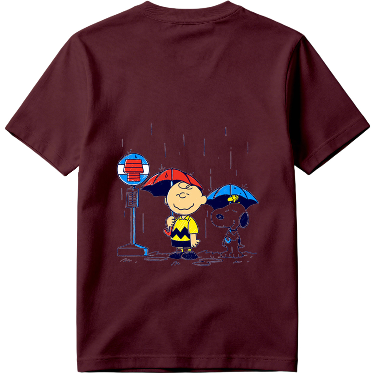 Peanuts: Charlie Brown and Snoopy in the Rain - Tee