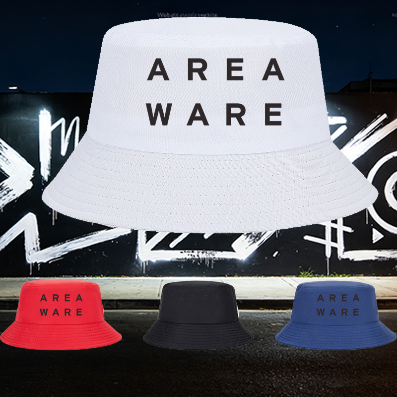 Unisex Fisherman Hat with AREAWARE Logo Print - Classic Cotton Bucket Hat for Outdoor Activities, Travel, and Casual Wear - Perfect for Men and Women Seeking Style and Sun Protection