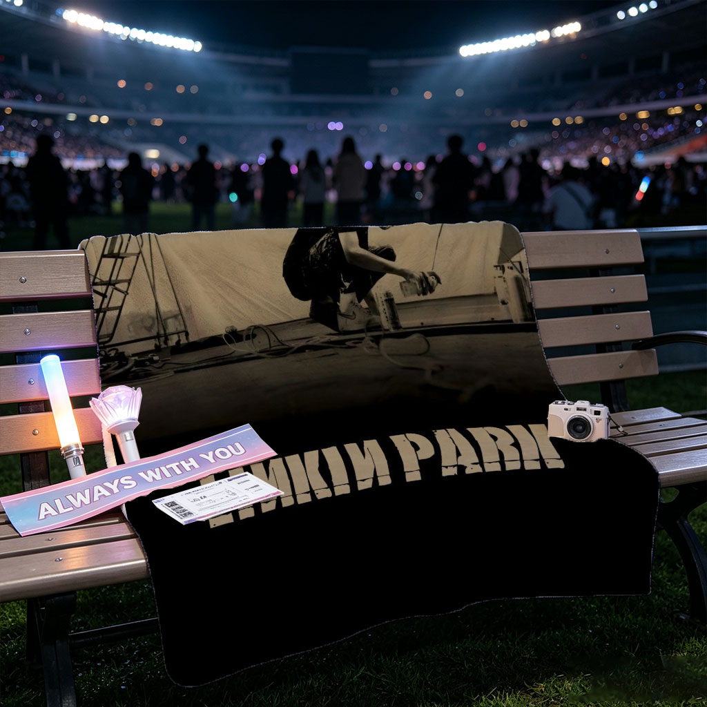 Linkin Park - Artist on Rooftop with Spray Paint and Industrial Background - Blankets
