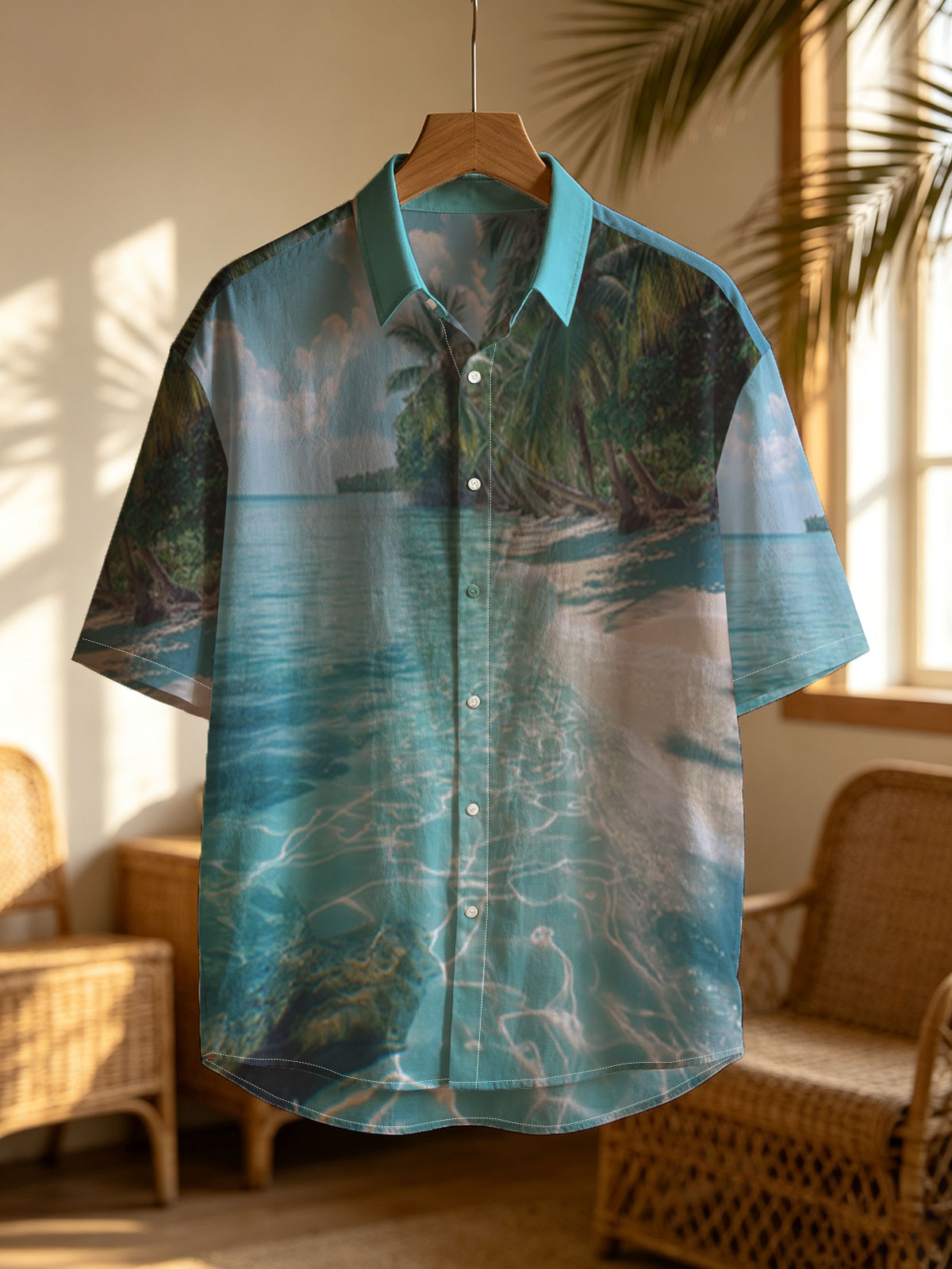 Crystal Clear Waters and Palm Trees on a Tropical Beach -  Shirt
