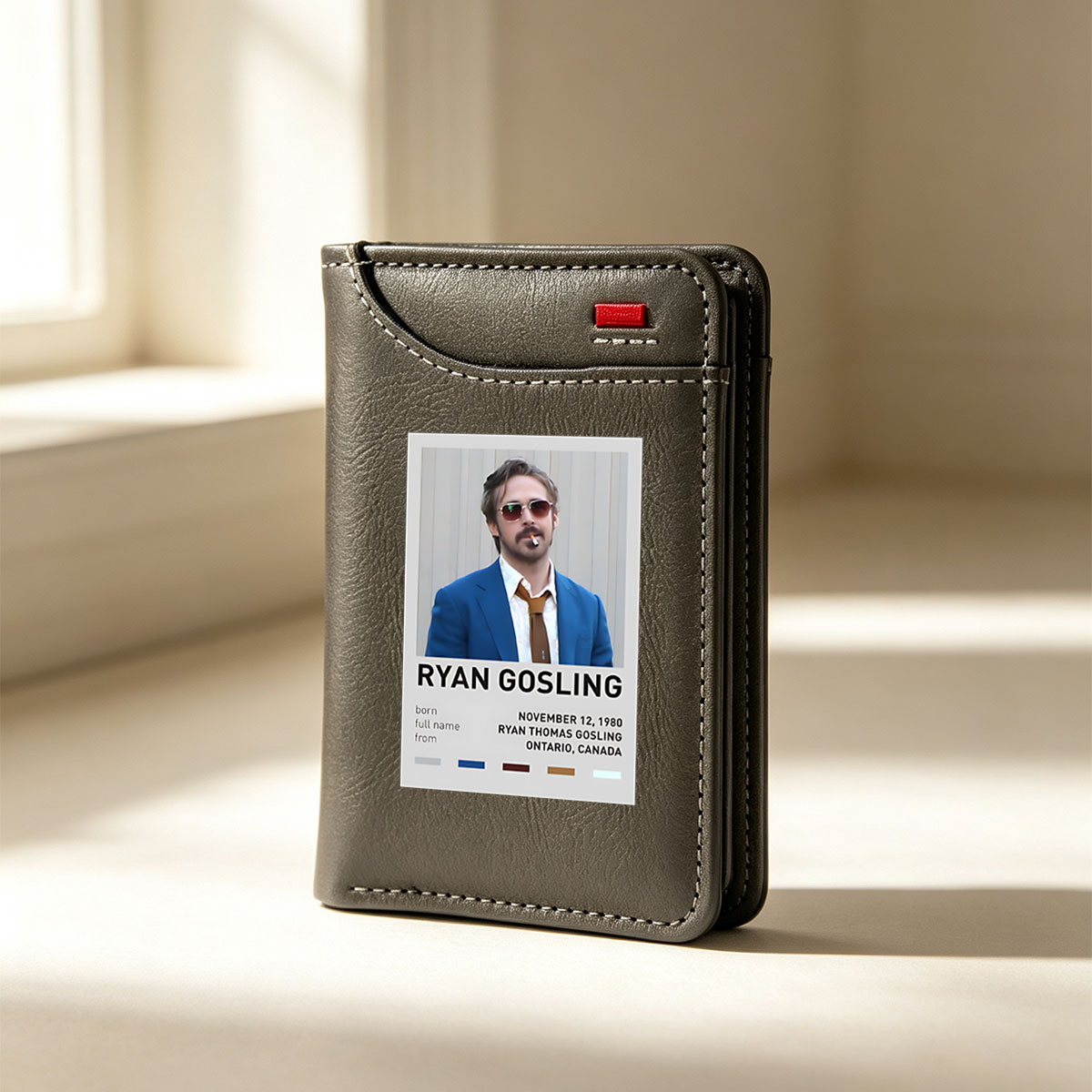 Ryan Gosling: Born November 12, 1980, Ryan Thomas Gosling from Ontario, Canada - Vertical Style Wallet