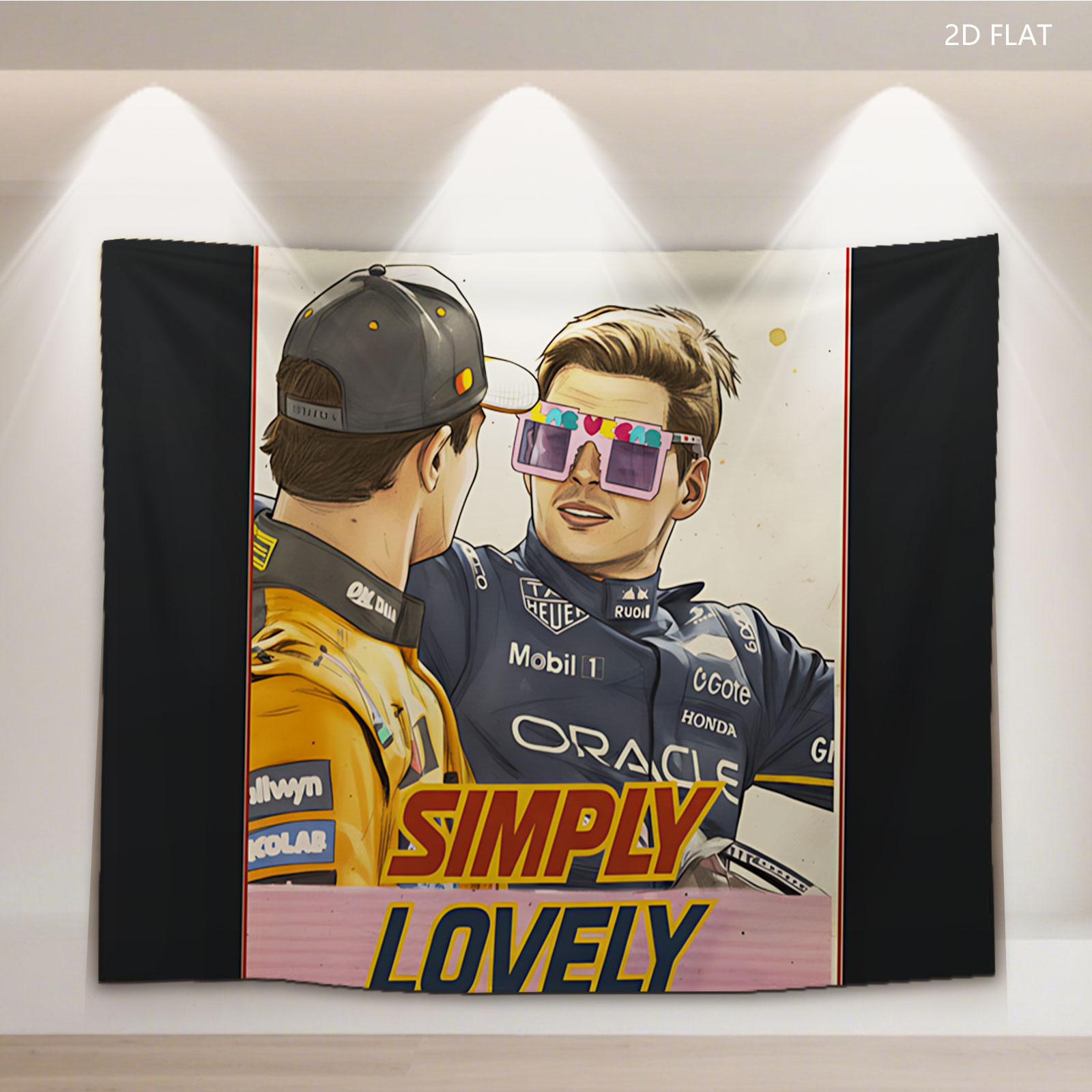 Max Verstappen and Lando Norris in Racing Gear, 