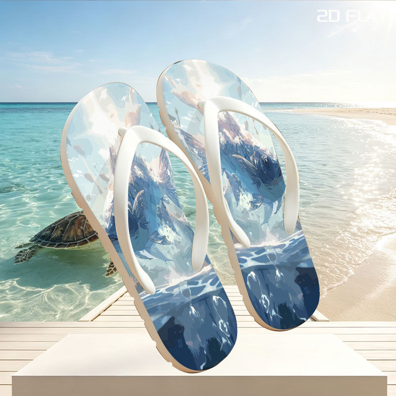 Mystic Fish Leaping Through Sunlit Waters -  flip-flops