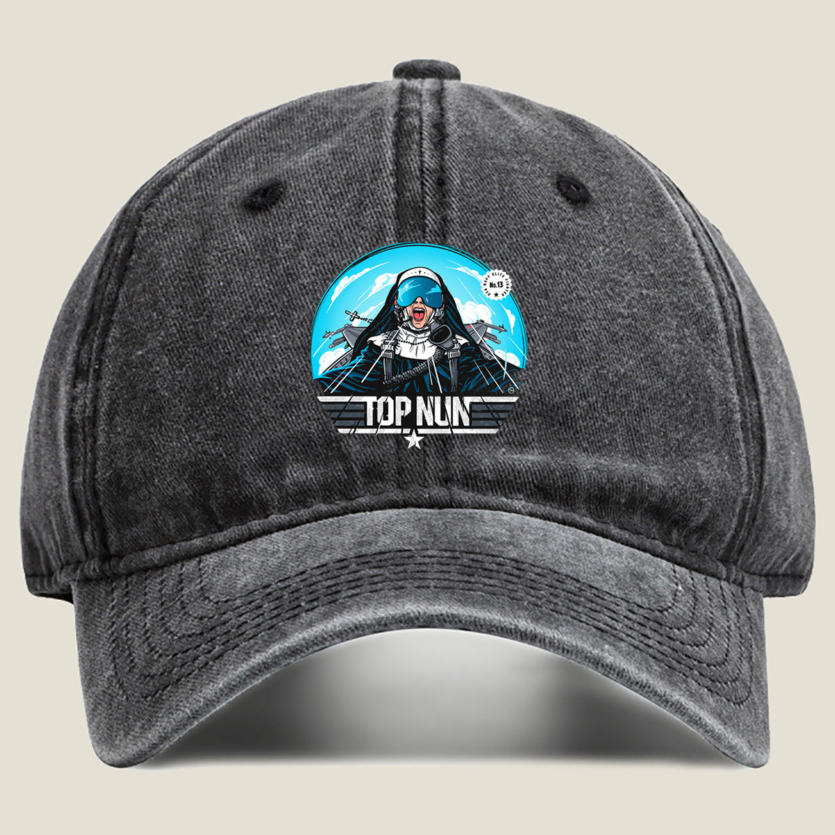 Top Nun: Navy Elite No.13 - Washed Denim - Baseball Cap
