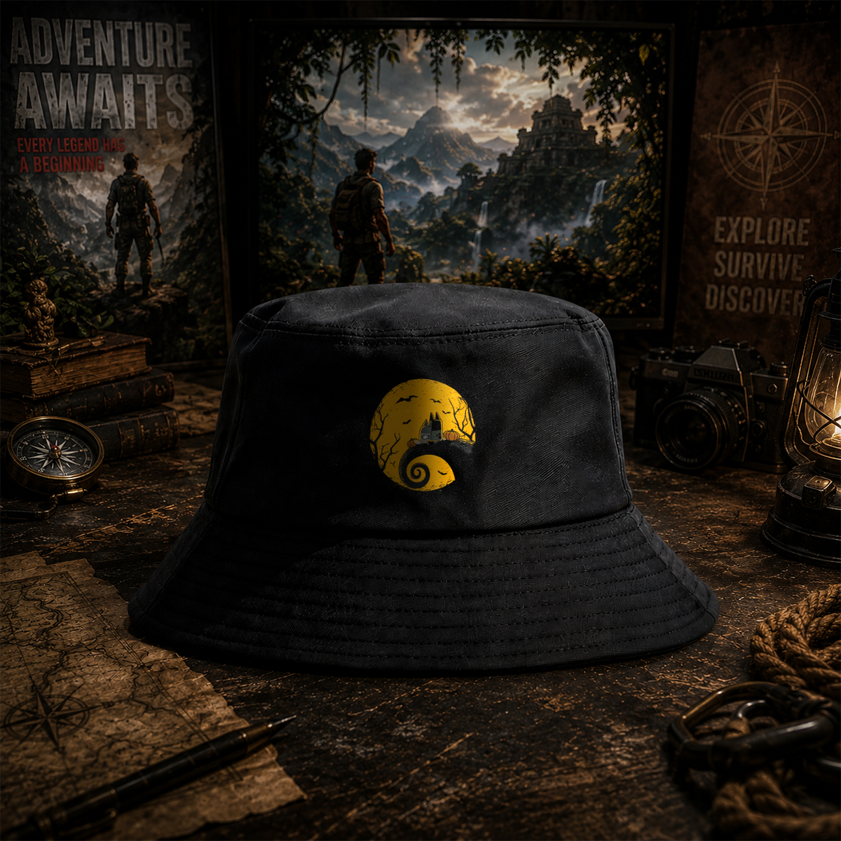 Pusheen the Cat Halloween Moon - Fisherman's Hat