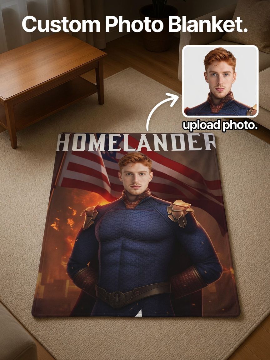 Custom Face Flannel Blanket Personalized Superhero Portrait Ultra Soft Fleece Bed Couch Throw for Memorable Gifts