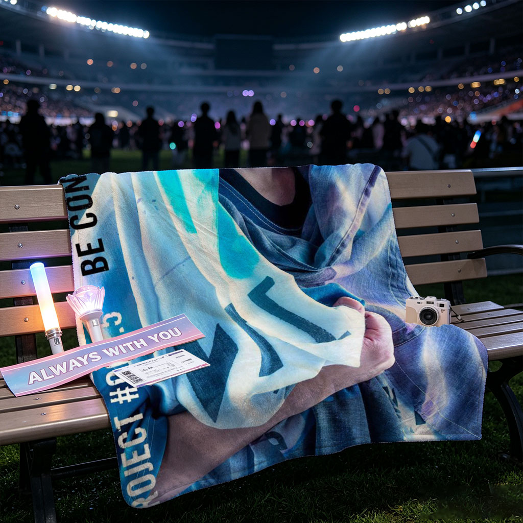 Yuki Kaji in a Dramatic Pose with Blue Tinted Scarf and Text Overlay 