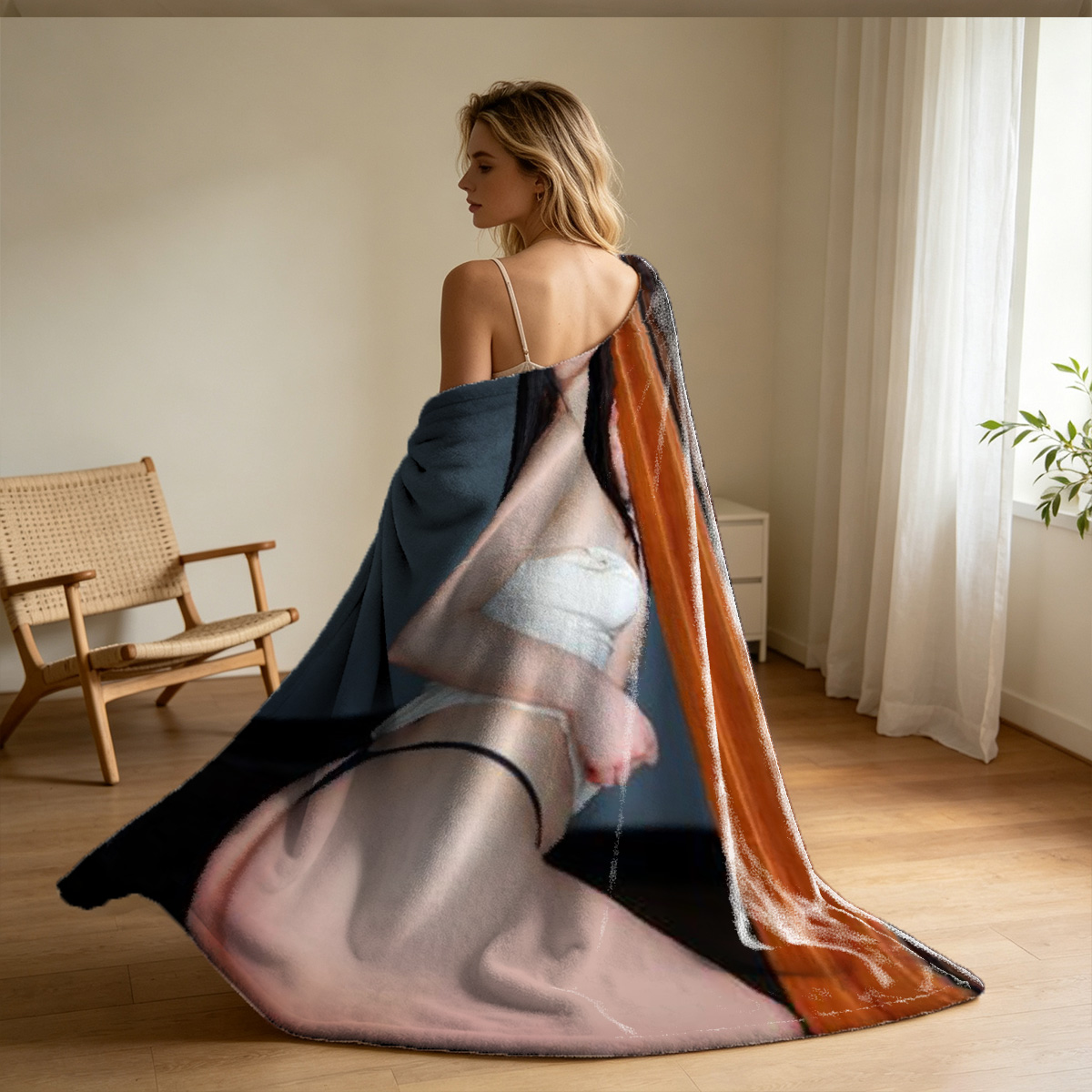 Nude Portrait of Japanese AV Actress Yua Mikami - Blanket
