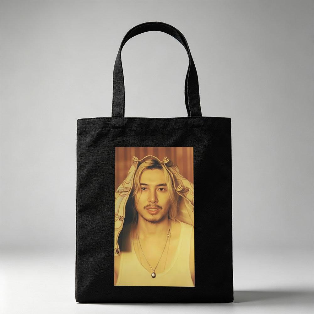 BTS Jungkook in a Dramatic Portrait with Golden Hair and Elegant Jewelry - Canvas tote bags