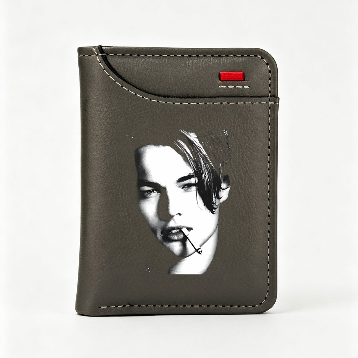 Tom Cruise Smoking Cigarette in Black and White Portrait - Vertical Style Wallet