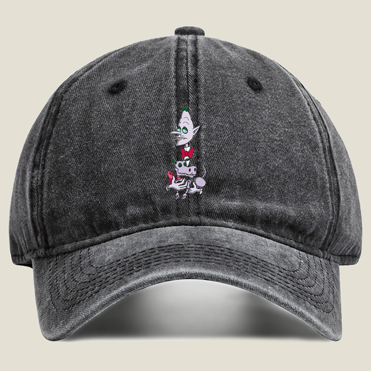 The Count and his Pet Bat - Washed Denim - Baseball Cap