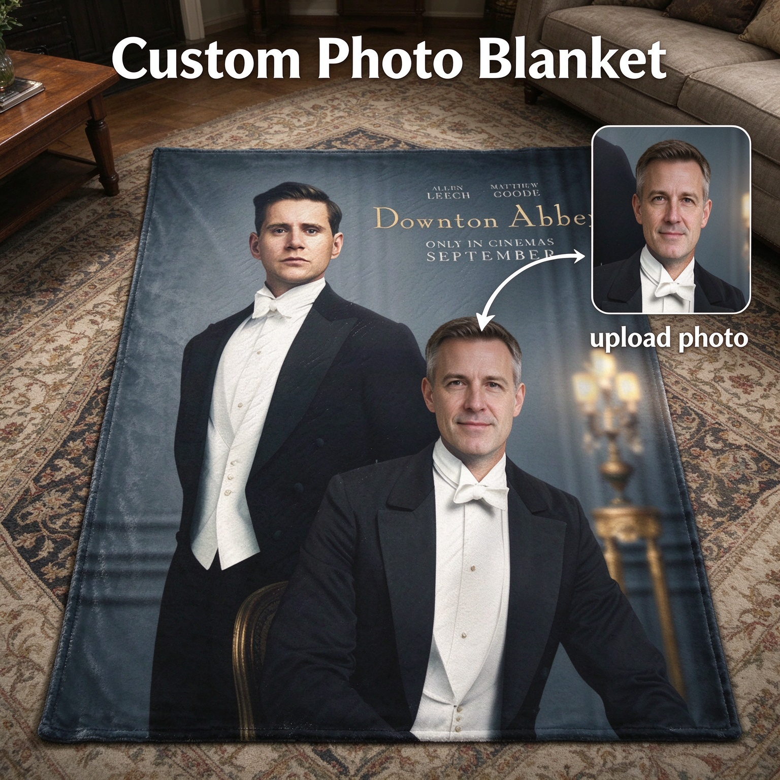 Custom Photo Face Flannel Blanket Soft Plush Fleece Throw Personalized Movie Poster Bed Couch Keepsake Gift