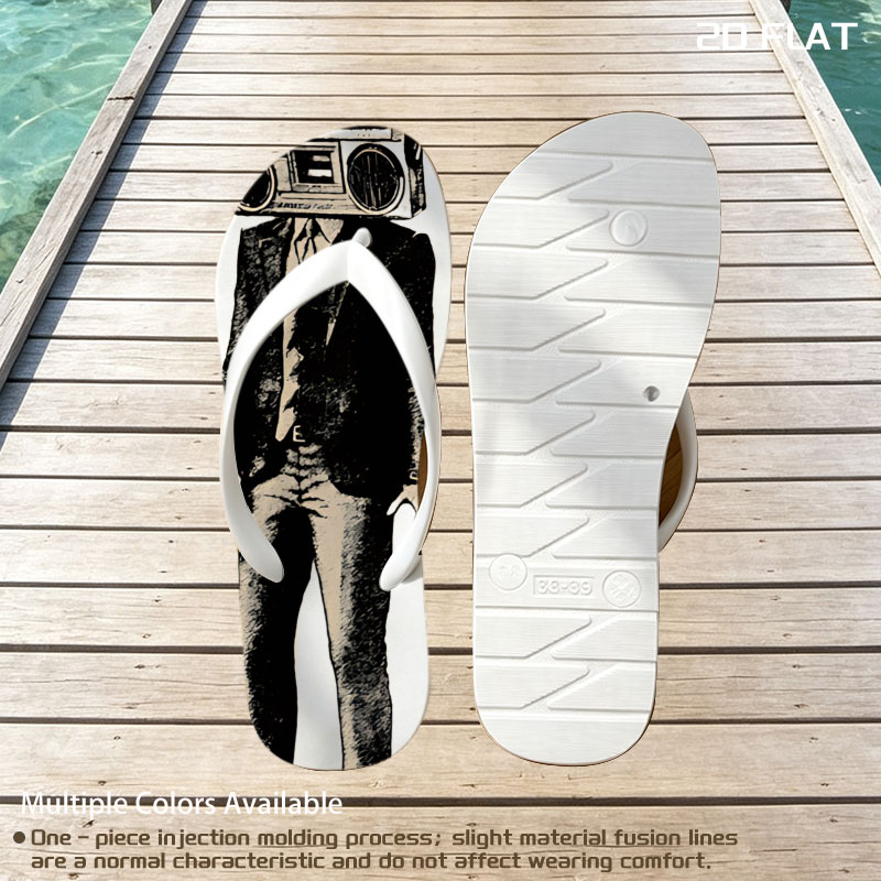 Boombox Head Man in Suit -  flip-flops