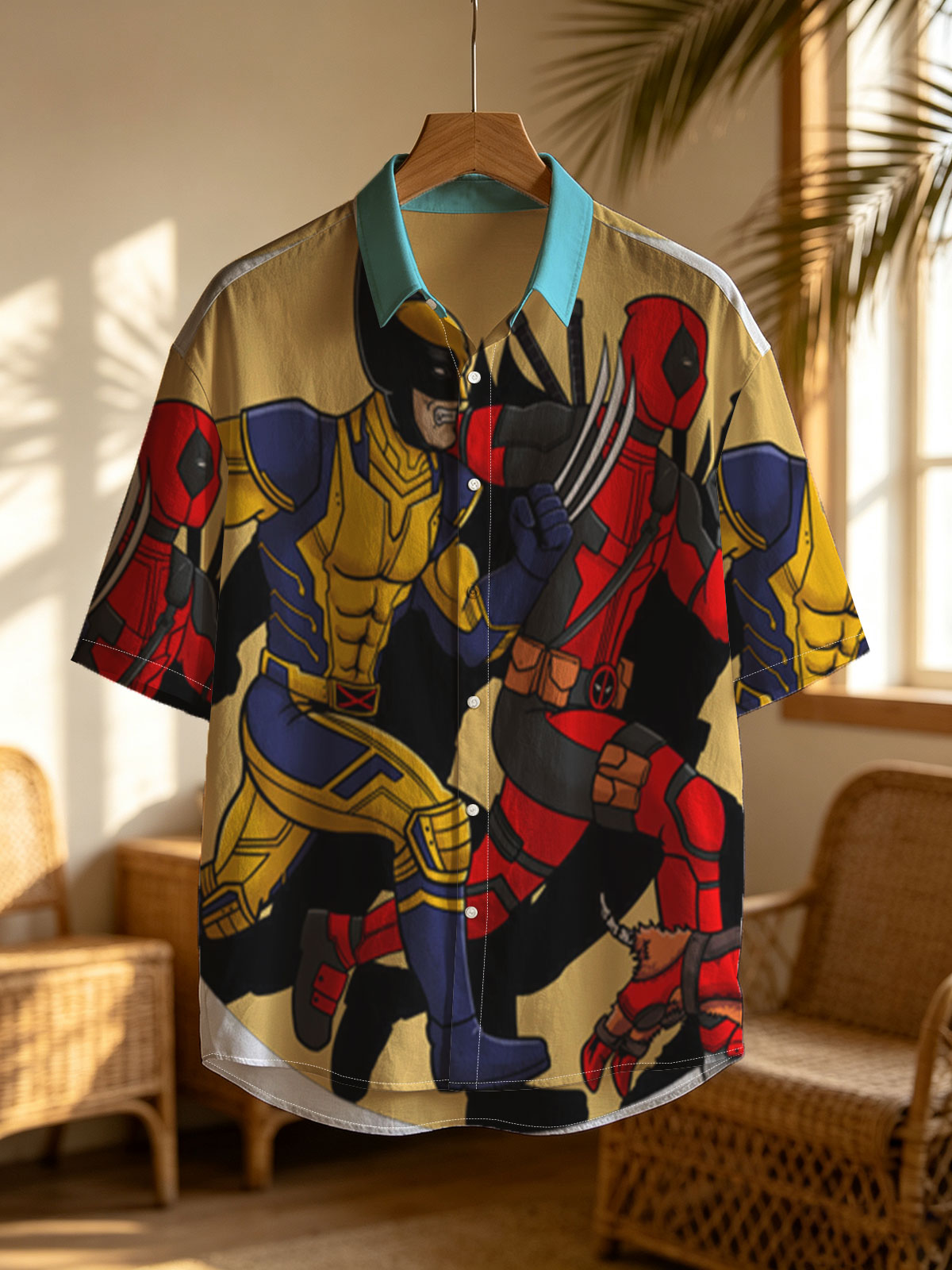 Wolverine and Deadpool in Action with Dogpool -  Shirt