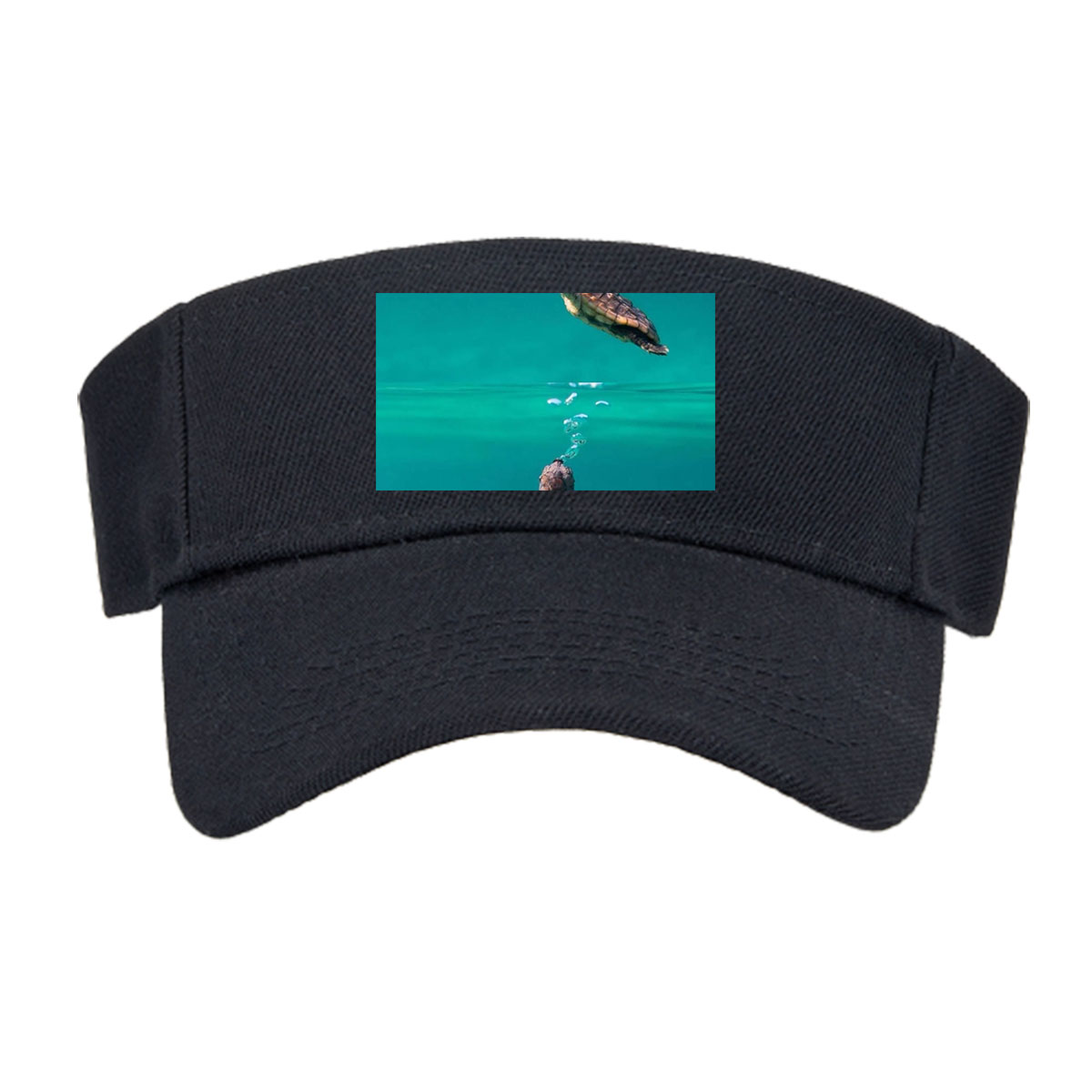 Sea turtles swimming above and below water surface -  Visor cap