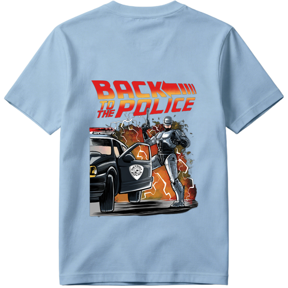 Back to the Police: RoboCop and Detroit Police Car - Tee