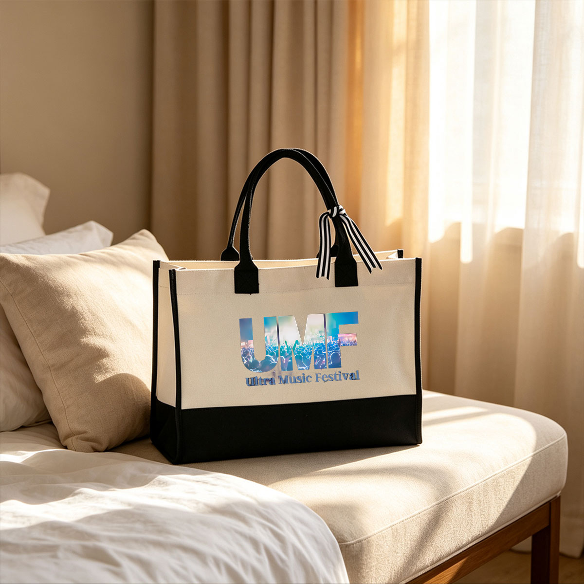 Ultra Music Festival: UMF Crowd Celebration - Canvas patchwork gift tote bag