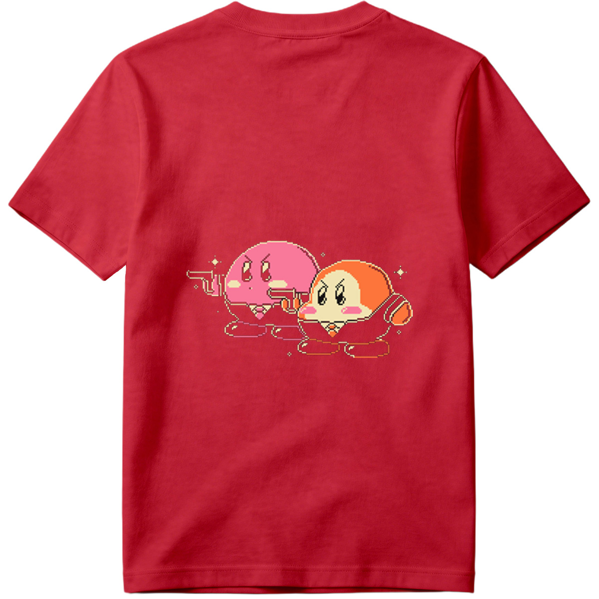 Kirby and Waddle Dee in Pixel Art Style - Tee