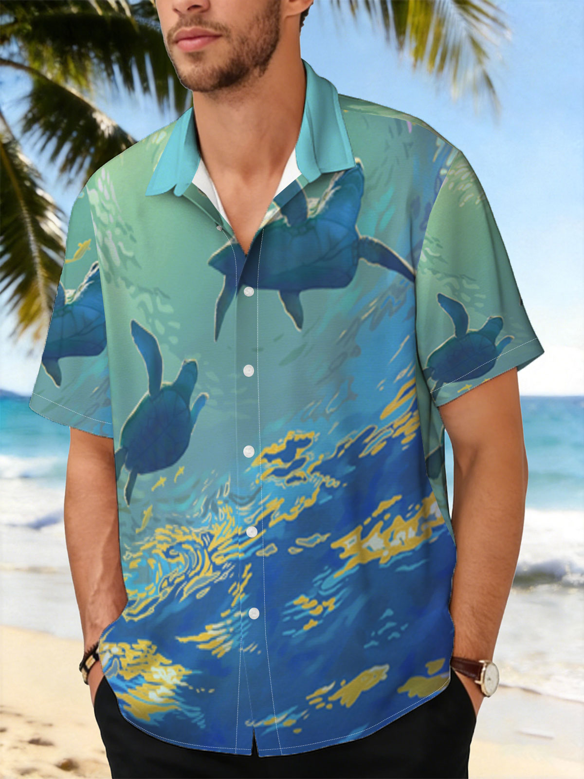 Sea Turtles Gliding Through Sunlit Waters -  Shirt