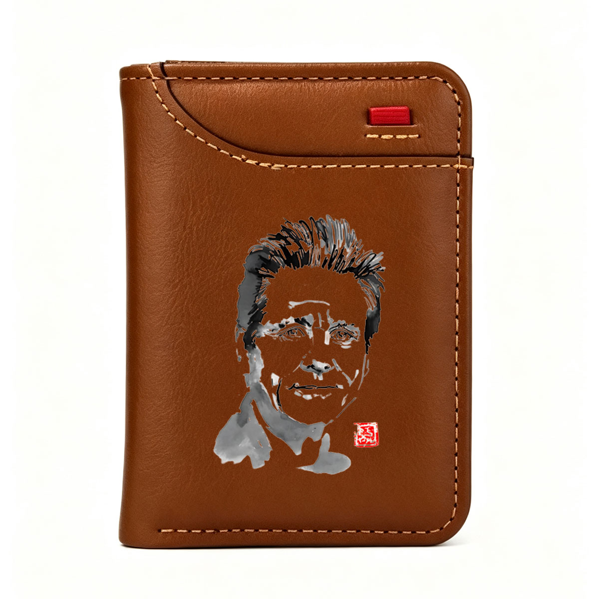 Mickey Rourke Portrait in Abstract Style - Vertical Style Wallet