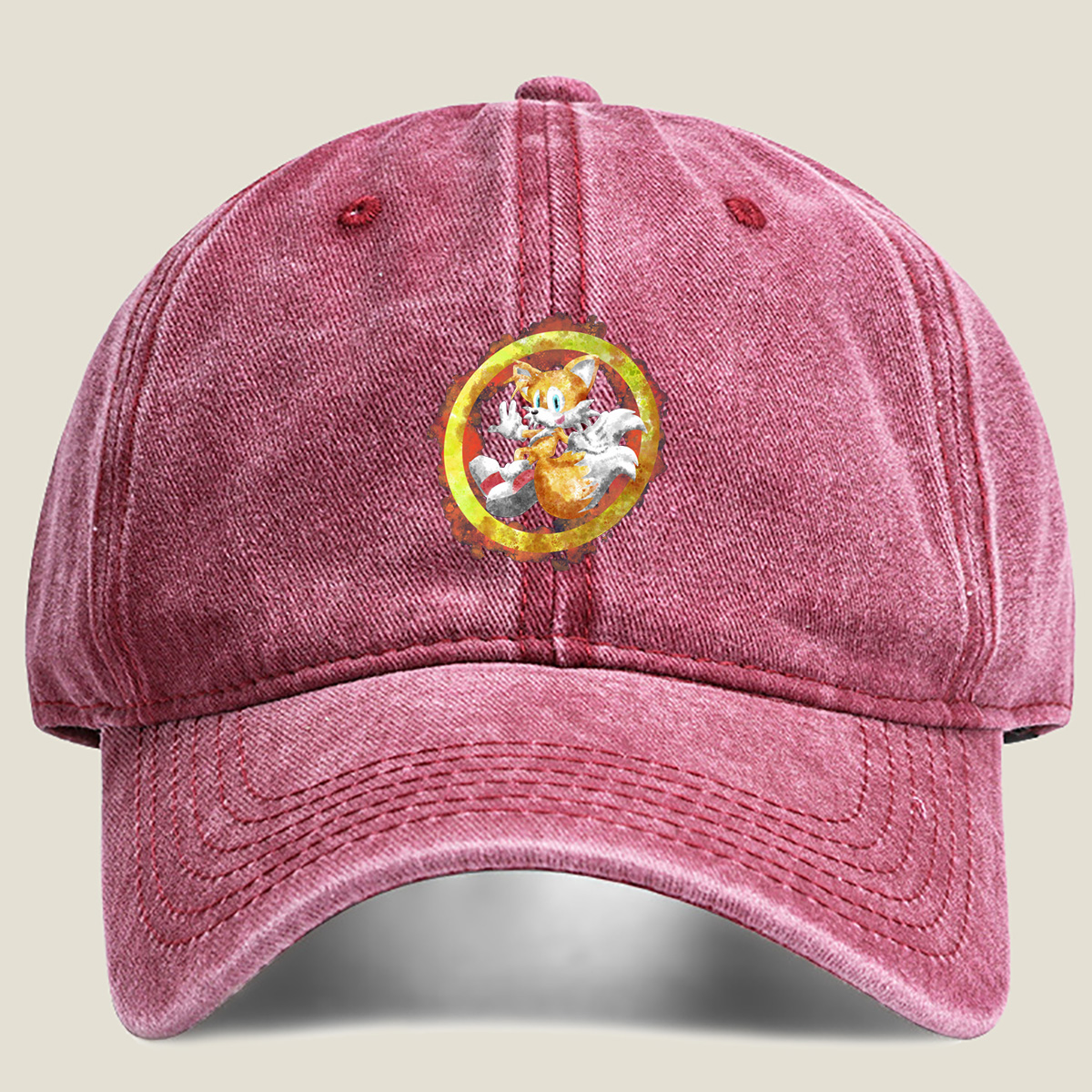 Sonic the Hedgehog: Tails in a Ring - Washed Denim - Baseball Cap