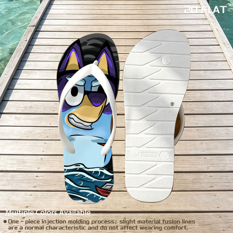 Bluey the Pirate Dog in a Stormy Sea Adventure -  flip-flops