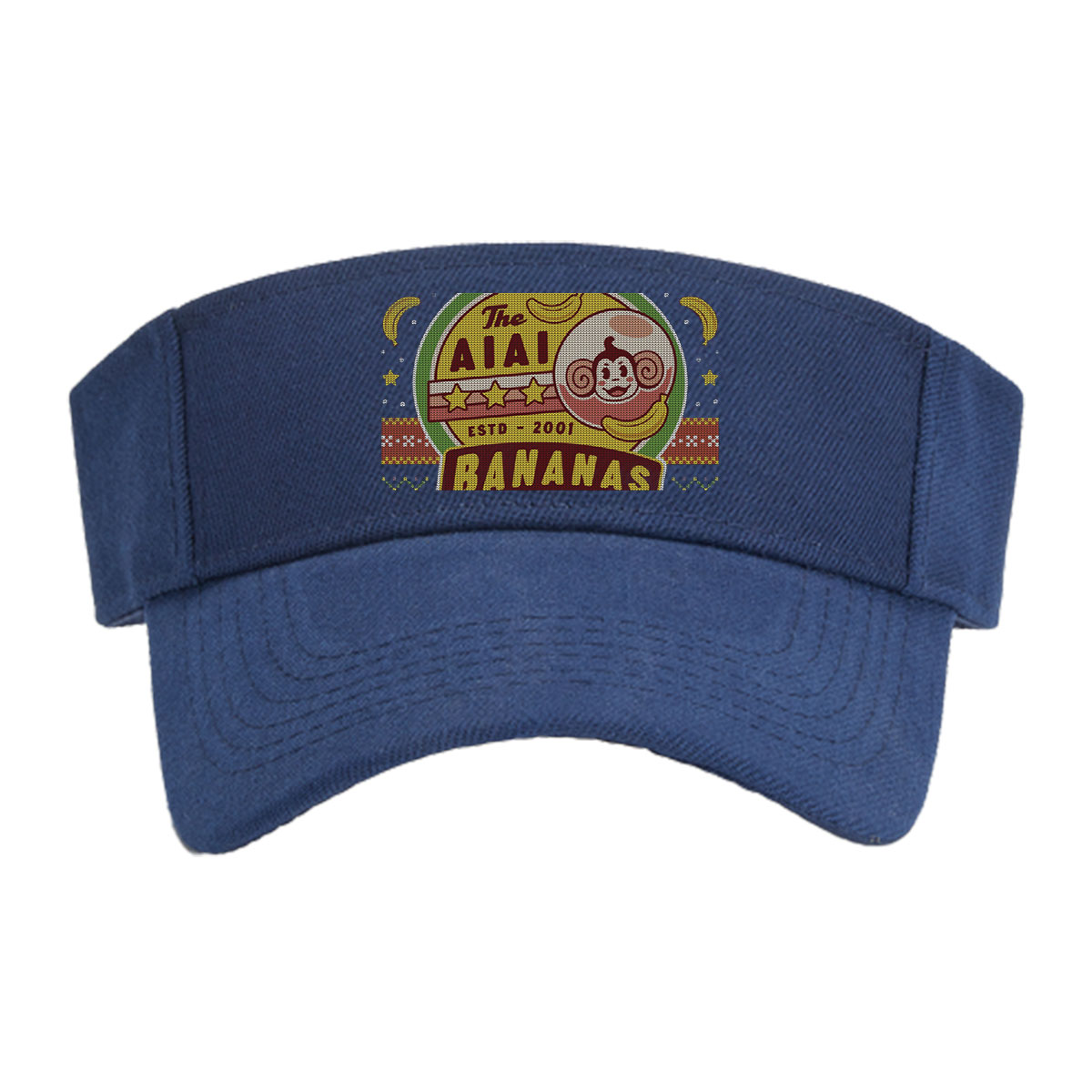 The AIAI Bananas - Est. 2001, Monkey Logo with Bananas and Festive Pattern -  Visor cap