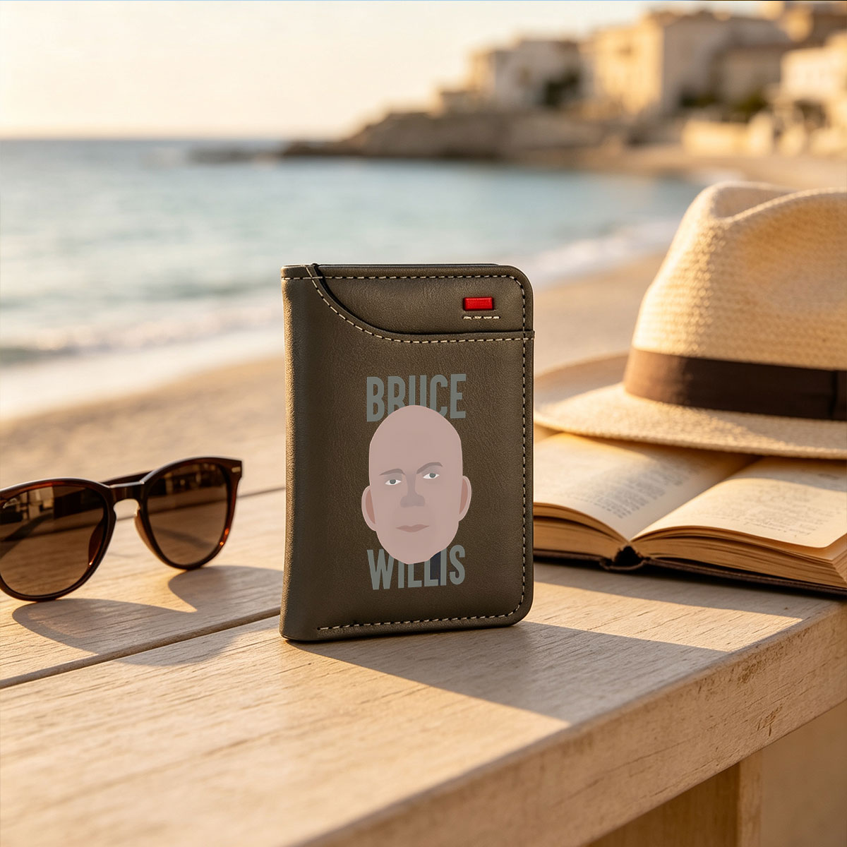 Bruce Willis Face Icon - Vertical Style Wallet