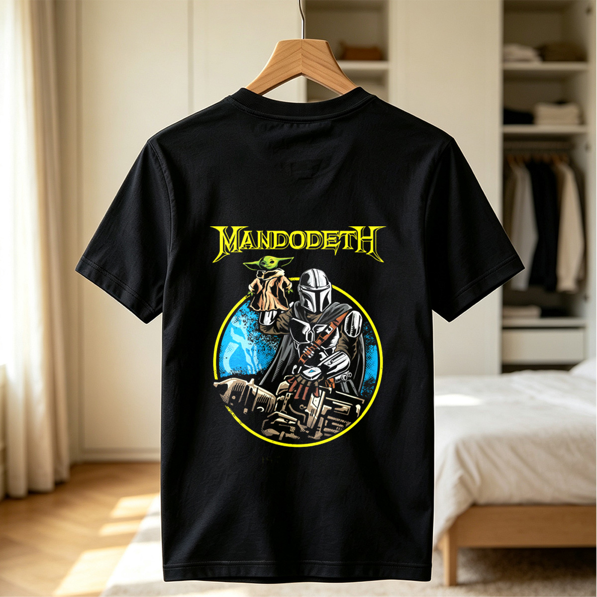 Mandalorian and Yoda in a Heavy Metal Style: Mandodeth - Tee