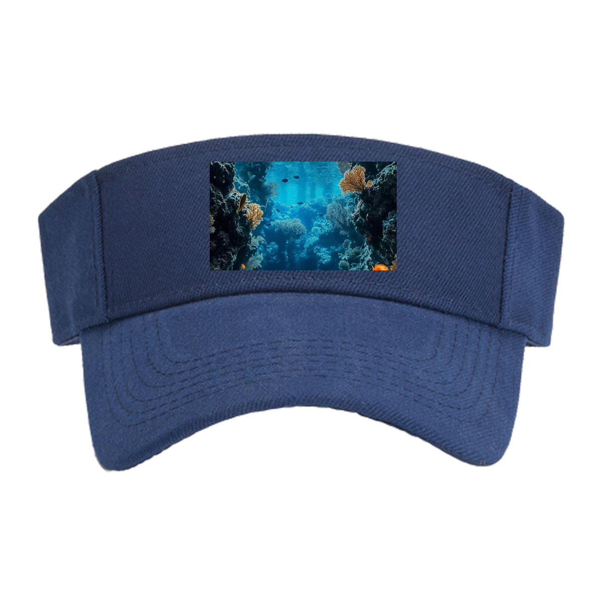 Underwater Coral Cave with Sunlight and Fish -  Visor cap