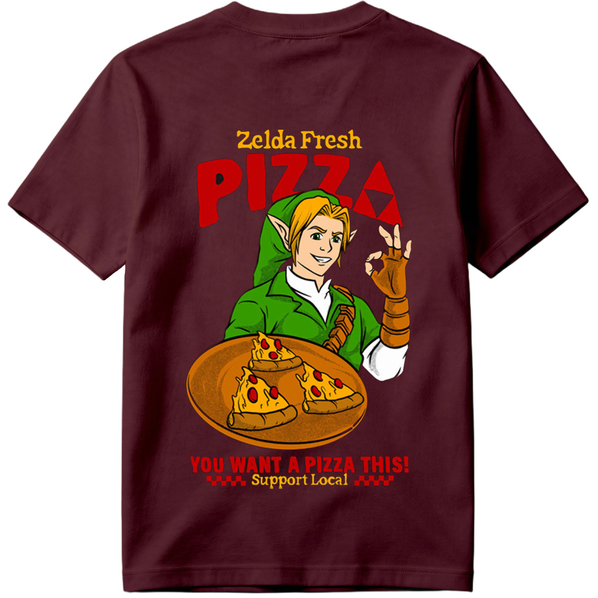 Zelda Fresh Pizza: Link Serves Pizza with a Smile - Tee