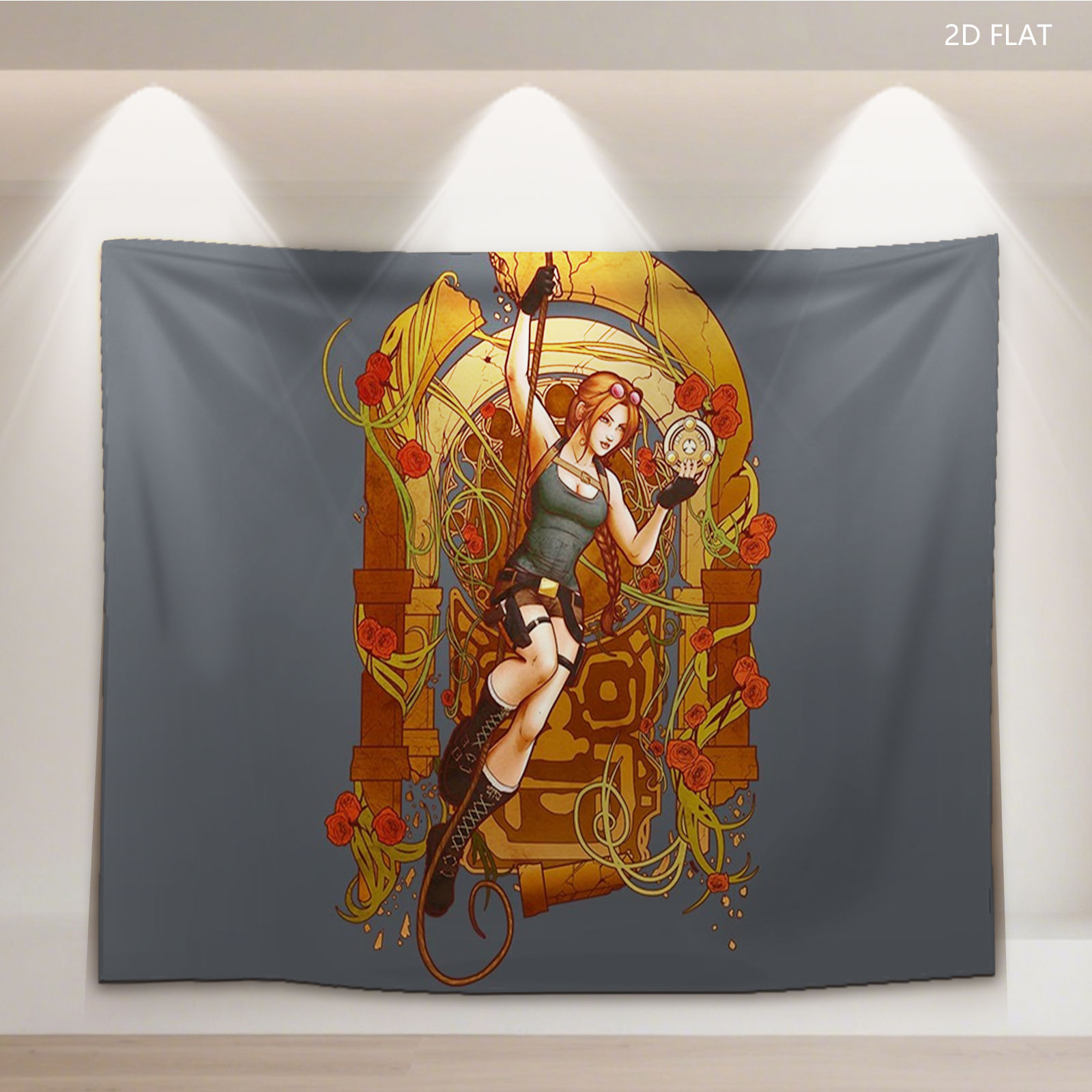 Lara Croft: Tomb Raider - Adventurous Explorer with Compass and Whip - Tapestry