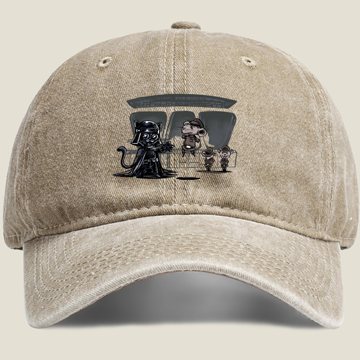 Darth Cat and Mouse Imperial Officers - Washed Denim - Baseball Cap