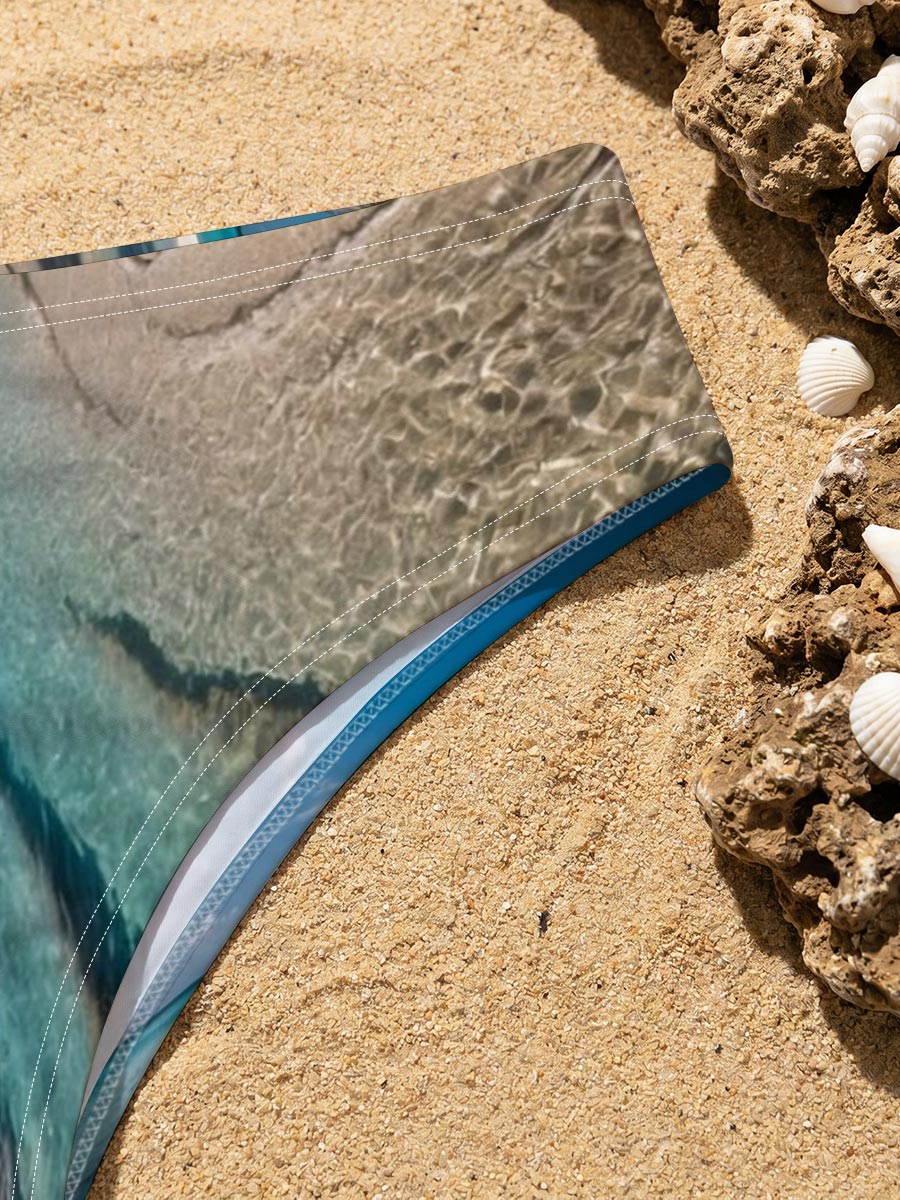 Crystal Clear Waters and Palm Trees on a Tropical Beach -  Men's swim trunks